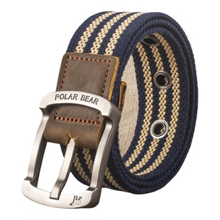 女士细款3.5CM宽针扣帆布腰带男皮带休闲牛仔裤带合金扣头百搭潮