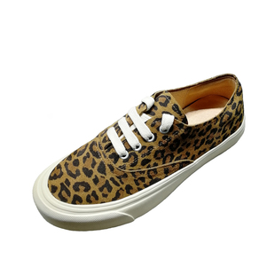 欧货浅口豹纹女鞋2025春新款韩版系带真皮厚底单鞋英伦休闲板鞋潮