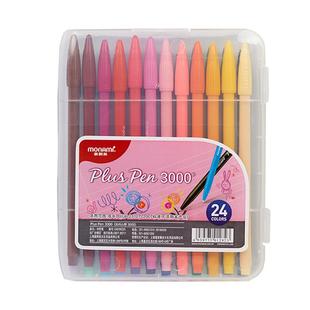 慕那美旗舰店Monami3000彩杆彩色笔学生用荧光笔手账中性勾线笔小学生慕娜美水彩笔套装纤维笔马克笔硬头涂鸦
