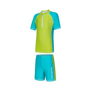 onmygame儿童分体泳衣泳裤套装男女童速干短裤短袖夏季中大童游泳