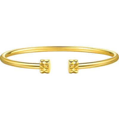 周生生永系列爆闪开口钉子黄金手镯足金立体镯子93370K