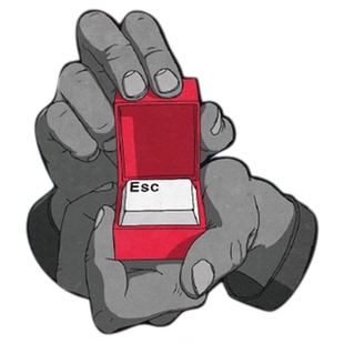 TLP反光车贴 ESC键求婚戒指一起跳脱携手逃离遮痕行李箱防水贴纸