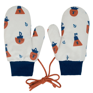 云朵工厂 船员印花手套加绒加厚可爱情侣保暖秋冬季挂脖全指手套