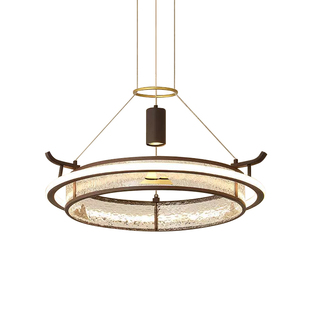 新中式圆形客厅吊灯现代环形餐厅饭店包房酒店会所禅意茶室吊灯