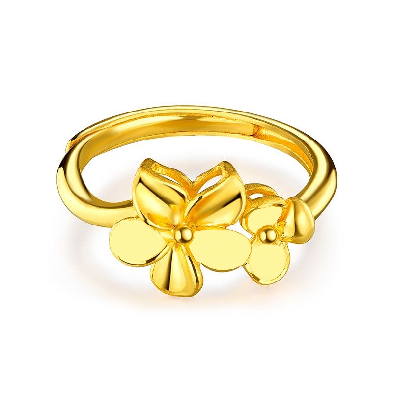 金色戒指女24K黄金戒指仿真金饰品越南沙金18K戒指不掉结婚送妈妈