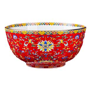 珐琅彩瓷景德镇陶瓷汤碗特大号家用8寸牛肉面汤碗水煮鱼骨瓷汤碗