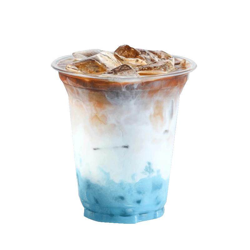 瓦尔登蓝椰粉拿铁咖啡奶茶蓝藻粉