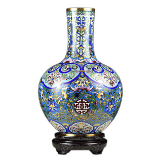 北京景泰蓝花瓶18寸追本溯源天球瓶纯手工铜胎掐丝珐琅瓶家居摆件