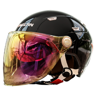 营缆头盔男士电动车3c认证复古四季通用夏季防晒半盔摩托车安全帽