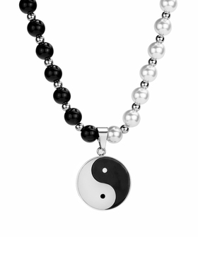 国潮男女街头嘻哈太极珍珠项链