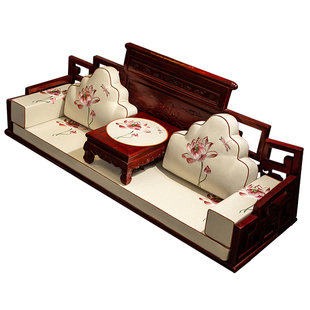 红木沙发坐垫新中式罗汉床五件套垫子高端实木家具沙发垫座垫定制