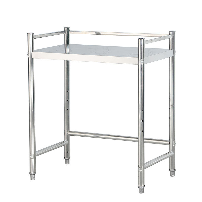 单层带护栏厨房不锈钢置物架家用