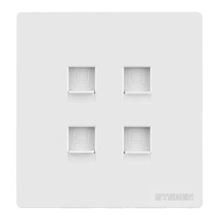 86型暗装4口千兆网络插座CAT6电脑网口信息面板四位六类网线插座