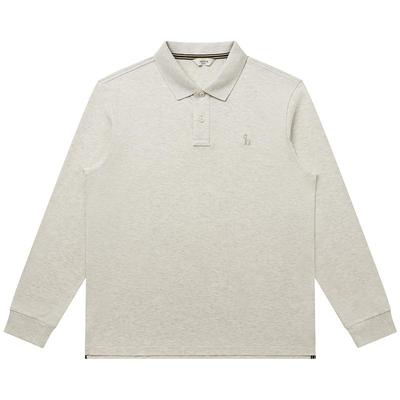 Hazzys哈吉斯春夏男Polo衫纯色长袖T恤休闲通勤简约上衣潮