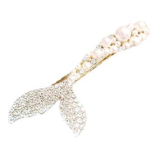 鱼尾发卡~韩国侧边发夹珍珠鸭嘴刘海夹网红新款侧边高级感碎发夹