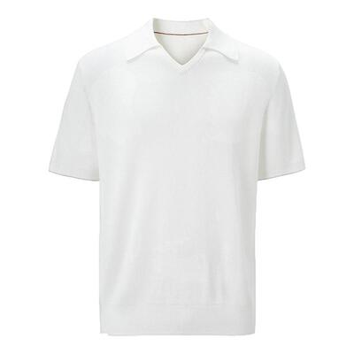 长绒棉翻领老钱短袖针织Polo衫男