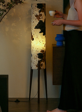 宝照雪落地灯 客厅沙发旁边中式新款设计感奶油立式中古氛围黑色