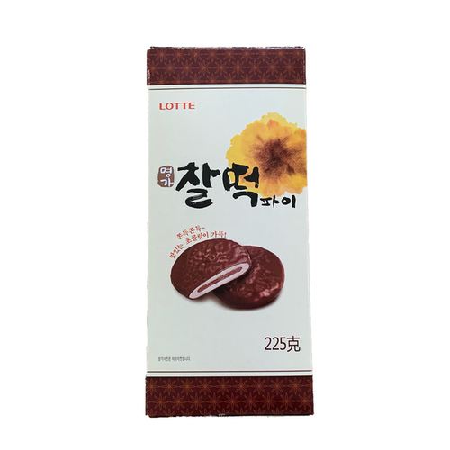 韩国进口乐天打糕派225g巧克力夹心3种口味糯米滋年糕点心软香甜