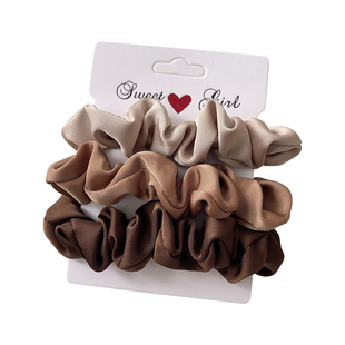 法式缎面猪大肠发圈ins韩系网红真丝女简约复古肥肠头绳可爱日系