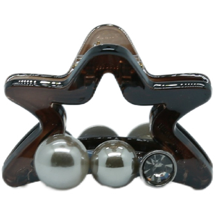 气质珍珠五角星高马尾抓夹女2024新款高级感后脑勺鲨鱼夹半扎发夹