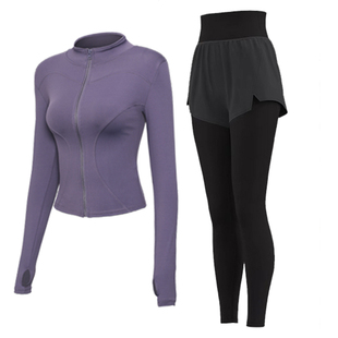 加绒运动健身服套装女修身提臀高腰高级感普拉提长袖秋冬款瑜伽服