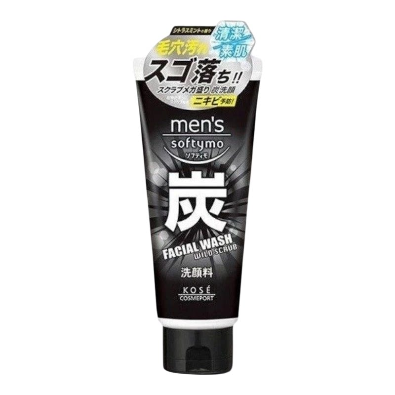 KOSE Softymo男士竹碳控油洁面乳130克温和清洁面部清洁洗面奶版