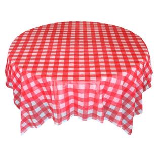 一次性桌布台布红格子方圆桌可用饭店酒店特厚塑料防水10张家用