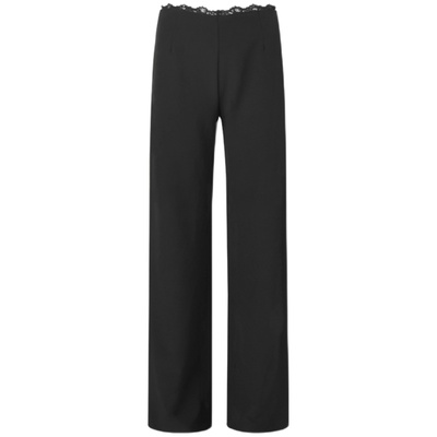 ourhour蕾丝花边V腰宽松西裤