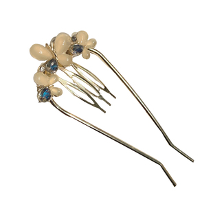 精致猫眼石蝴蝶U型发簪插梳2026新款高级感簪子后脑勺盘发钗头饰