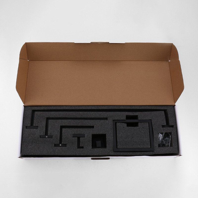 跨境方管毛巾杆套装浴室304环套装浴室衣帽钩毛巾五金不锈钢方形