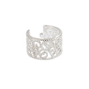 法式镂空芭蕾耳骨夹纯银花纹轻奢复古个性手工小众设计高级感饰品