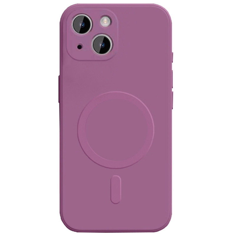 适用于苹果13手机壳无线充电iPhone13promax新款磁吸液态硅胶手机套13pro樱花紫女款纯色防摔简约13min