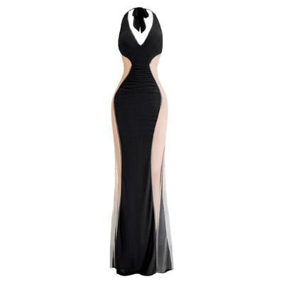 靓瓅峰娙性感长款无袖长裙晚礼服