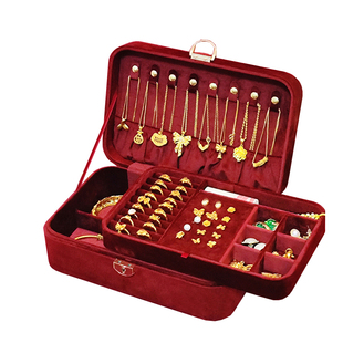 首饰盒收纳盒双层带锁丝绒黄金高档精致大容量防氧化新款高端饰品