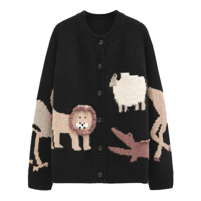 纯羊绒衫女秋冬高级宽松加厚开衫