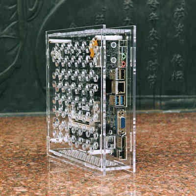 ITX小机箱迷你紧凑亚克力有机玻璃DIY显核板载DC工控主板便携