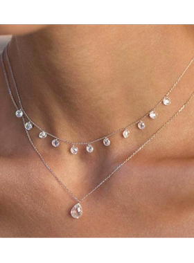 panzoro锆石S925银十字链女项链