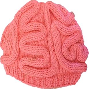 zoozmini大脑帽子脑子帽创意毛线帽手工针织保暖搞怪男女脑花帽