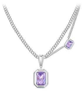 明星同款爱心金属边框项链高级感