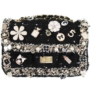 2025冬新款女包小众原创洋气时髦小香风链条包包手提单肩斜挎方包