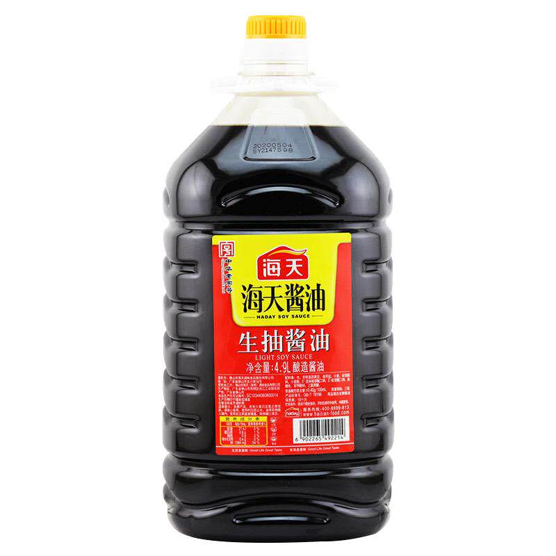 海天生抽酱油4.9L酿造酱油大桶