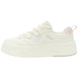 乔丹女鞋冬季新品2025年商场同款厚底增高皮面拼接女板鞋休闲鞋子