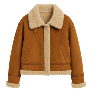 【环保皮草】兽王羊剪绒外套女2025秋冬新款颗粒绒大翻领外套上衣