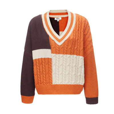 ONLY宽松长袖V领针织衫