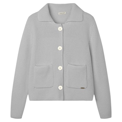 STELLAM女装SUE 2.0 牛骨纽扣直筒肌理感棉质开衫上衣