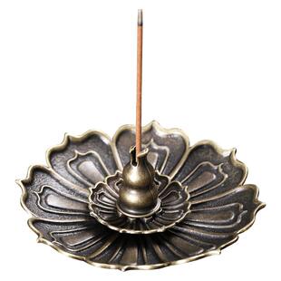 莲花三件套香插香座家用室内盘香线香托香盘禅意复古香炉葫芦支架