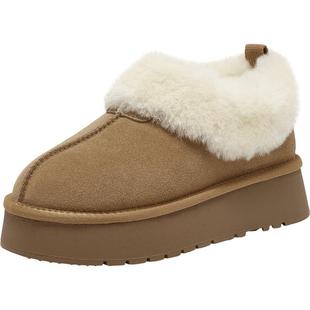 百思图2025冬季新款雪地靴厚底加绒加厚棉鞋毛毛鞋女短靴N8131DD5