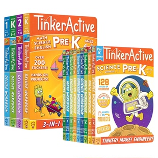 TinkerActive Workbooks Math Science English 美国探索练习册 数学 科学 英语 早教启蒙练习册 PreK- 2年级 英文原版进口图书