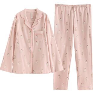 芬腾纯棉月子服秋季侧开口哺乳睡衣自然亲肤舒适体感宽松裤脚对襟