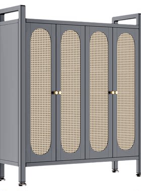 藤编透气鞋柜一体靠墙玄关收纳柜